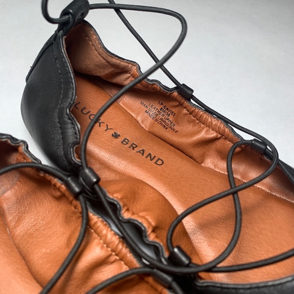 LUCKY BRAND LP-Eaviee Ballerina Flats Blck Leather - Picture 2 of 7